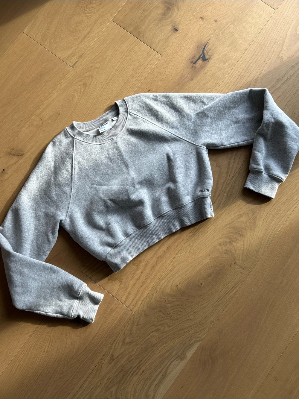 TNA Gray Cropped Crewneck Sweatshirt